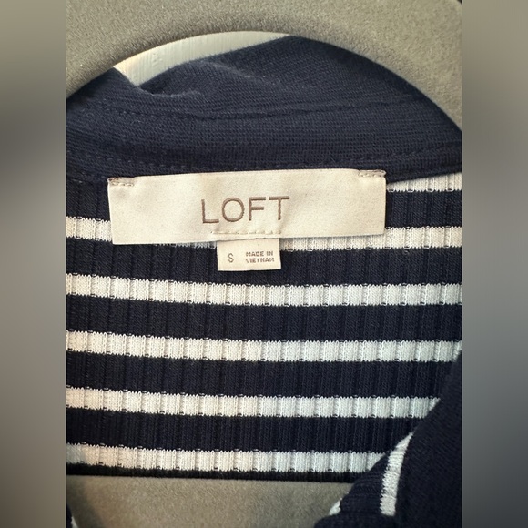 Loft Stripe Ribbed Polo Shirt | LIKE NEW | Size: Small - Picture 7 of 8